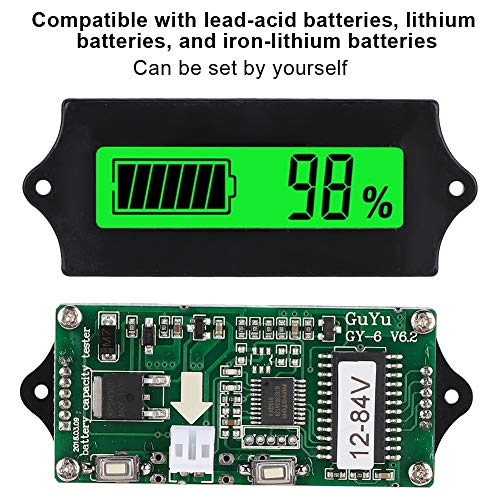 Monitor de capacidade de bateria digital LCD, impermeável à prova d'água 12V/24V/36V/48V Monitor do medidor de tensão/testador
