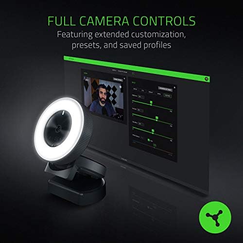 Razer Kiyo streaming webcam + pacote de microfone emote seiren: preto