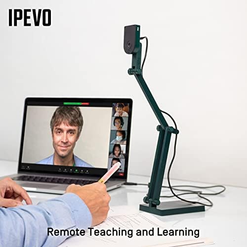 IPEVO V4K Ultra de alta definição de 8MP Câmera de documentos USB - Mac OS, Windows, Chromebook Compatível para demonstração ao vivo, conferência na web, ensino a distância, ensino remoto