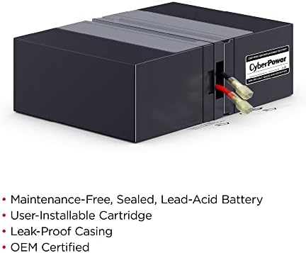 CyberPower RB1270X2 UPS Substituição Cartucho de bateria, sem manutenção, instalação do usuário, 12V/7ah
