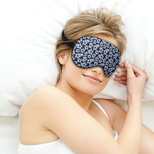 Flores havaianas dormindo cegas máscara de olho fofo capa noturna engraçada com alça ajustável para mulheres homens