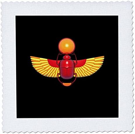 3drose antigo egípcio scarab besouro hieróglifo design. - Quilt quadrados