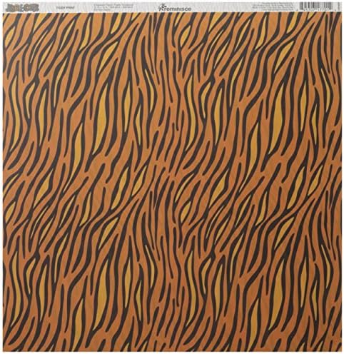 Reminisce Jungle-Riich 12 por 12 polegadas de papel de scrapbook de dupla face, impressão de tigre