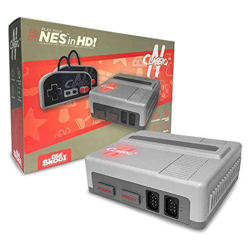 O antigo console Skool Classiq N HD compatível com o sistema NES- Clone joga cartuchos de jogo de 8 bits em HD