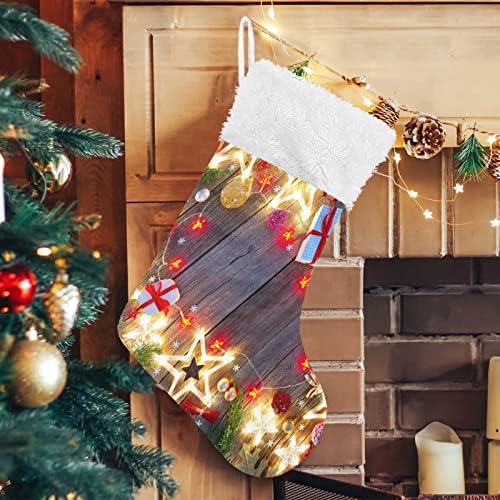 Meias de natal alaza estrelas vintage de natal no clássico clássico personalizado grande decorações de meia para férias