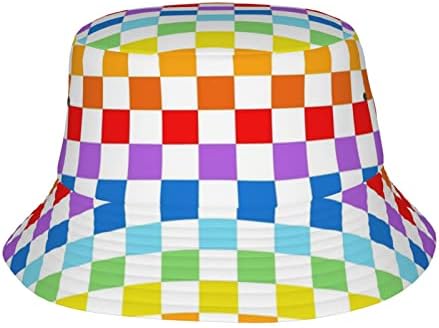 Chapéu de balde fofo gingham para mulheres mensagens de verão Cap boné leves de viagens de viagem de viagem para fora