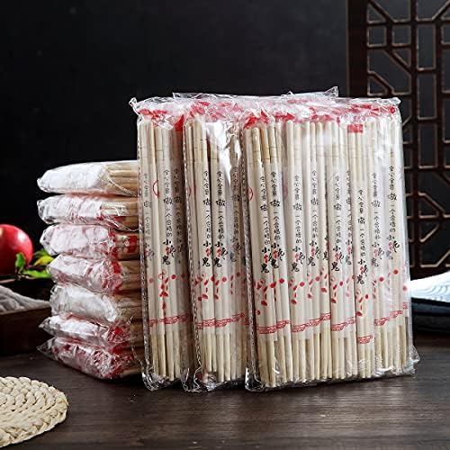 500 pares de pauzinhos descartáveis, pauzinhos de bambu embalados individualmente, podem ser usados ​​para comer macarrão,