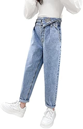 Rolanko Girls Flare Jeans Bell Bottom Wide perna calça calça de calça folgada Roupas infantis por 3-14 anos