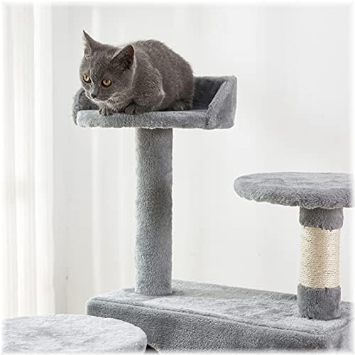 Torre de gato, 52,76 polegadas de gato com sisal scratching tábio, suporte de árvore de gatos com plataforma acolchoada, 2 condomínios