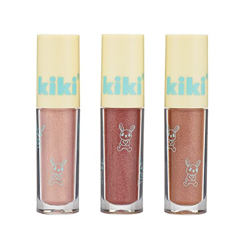 Kiki tão fofo Lip Gloss 3 PCs Defina a maquiagem Kawaii original Cores cintilantes hidratantes
