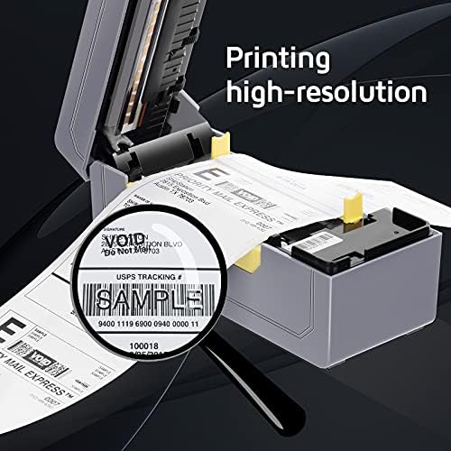 Impressora de etiqueta térmica offnova, impressora de etiqueta de alta velocidade de 200 mm/s de 4 ”x 6” para pacotes, compatíveis