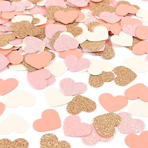 Fonder mols pêssegue rosa rosa ouro coração confete para o aniversário de bebê decorações de dispersão de chá de bebê, luau,