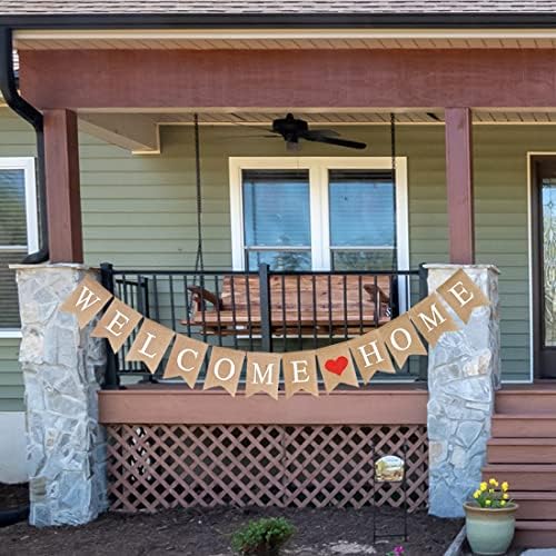 Burlap bem -vindo a banner, rústico de boas -vindas decorações para festas em casa