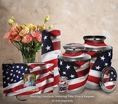 Bandeira Americana, Livro Funeral de Funeral Celebração da Vida, Livro de Convidados Para Funeral, Funeral Convidando