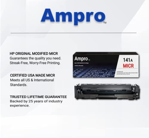 AMPRO LASER M110WE Pacote de impressora sem fio com 1 OEM modificado 141A Mic Mic Toner Cartuction para verificação de impressão