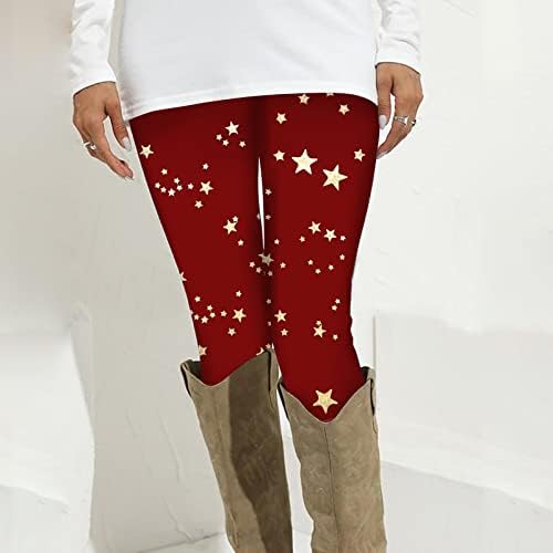 Xiloccer Senhoras Perneiras calças de bota impressas de natal Flacks de cintura confortáveis ​​Novas leggings Mix Plus Size