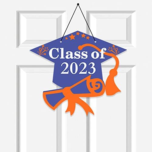 Graduação portas de decoração de porta de porta suprimentos de festa de parede sinalização de parede tampa graduada recorte azul laranja