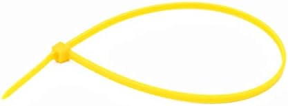 X-Dree 3mm x 200mm de bastão de nylon de travamento auto-brecha pesada zíper de arame industrial amarelo 100pcs (3mm x 200 mm