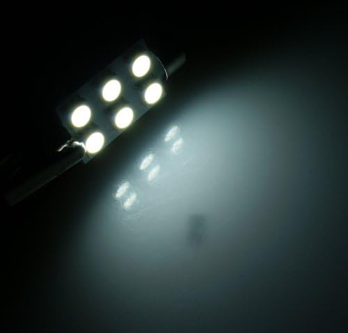 Tuningpros leduhl-39m-ws6 sob lâmpadas LEDs de luz LED Festoon 39mm, 6 Smd LED White 2-PC Conjunto