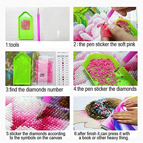 Pintura de diamante grande veado de flor por kits de números, DIY 5D Diamond Diamond Square Prain Frill Stitch Crystal Strass