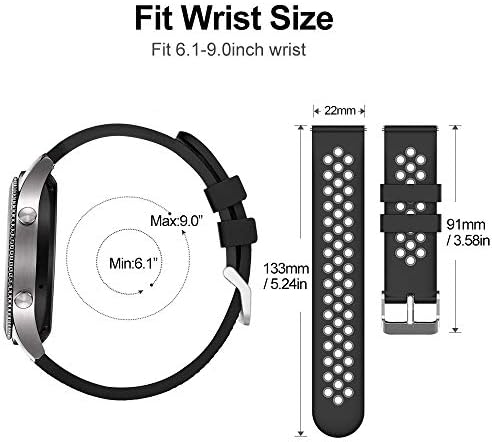 Wi -Fit compatível com bandas de engrenagem S3, banda de substituição de silicone de solf para Samsung Gear S3 Frontier/