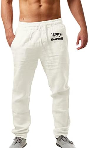 Calças de pista casual masculino halloween impresso de moda casual bolso de tamanho grande de tamanho