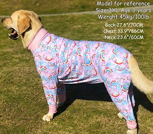 Pripre Dogs Surgery Recovery Suit Unicorn Impresso Camisas de manga comprida macacão de pijama macio