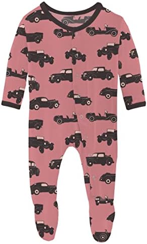 Pontas de calça Kickee Prinha com snaps, piadas super macias de uma peça, viscose de roupas de dormir de bambu para bebês
