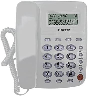 Telefone fixo com fio Telefone, interface dupla Telefone com fio Big Button Phones lineados com identificação de chamadas ， Telefone adequado para escritório, recepção, casa, hotel, linha fixa com cordão