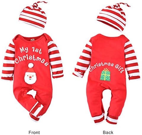 Aalizzwell Infant Baby Girls Meninas Primeira roupa de Natal Xmas Romper Elf Santa Roupas