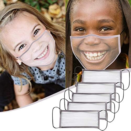 Gaiter de pescoço infantil Janela clara Expressão visível máscara facial infantil balaclavas para surdos e com deficiência auditiva