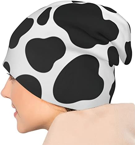 Prinha de vaca Slouchy Beanie Chemo Hat Cancer Cabelas de malha chapéus finos de caveira de caveira Nightcap para mulheres