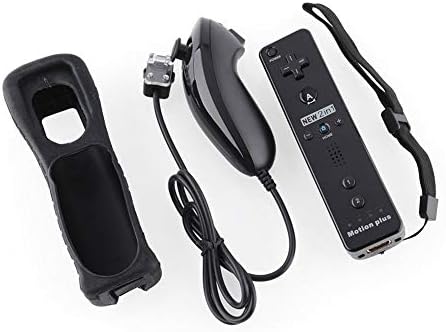 Controlador remoto para Wii, Yudeg Wii Remote e Nunchuck Controllers com case de silício para Wii e Wii U （Not Movimento mais