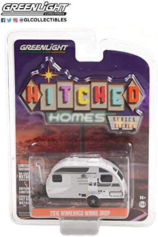 Greenlight 34110 -D Hitched Homes Series 11 - Winnebago Winne Drop - Platinum 1:64 Escala
