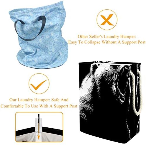 Unicey Big Black urso preto à prova d'água cestas dobráveis ​​de lavanderia para organizador de casa cesto de bebê