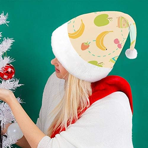 Natal Papai Noel, liquidificador e frutas chapéu de férias de natal para adultos, com conforto unissex HATS DE CHATOS DE NATAL PARA ANO ANO NOVO FESTIVO FESTIME