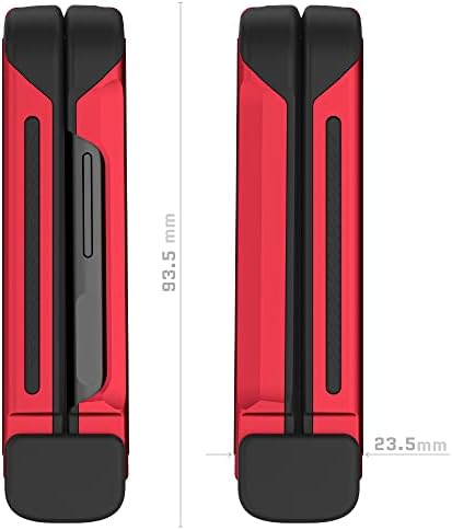 GHOSTEK Atomic Slim Galaxy Z Flip 4 Case com fibra de aramida real traseira e parafuso de alumínio vermelho de alumínio