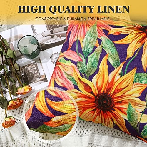 Lanieney Aquarela Decorações florais de verão Tampas de travesseiros de arremesso 18x18 Conjunto de 2, pintura da sala
