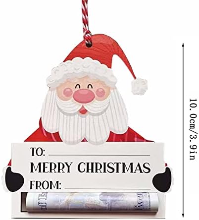 Carteira de Natal pendurada em madeira Decoração de carteira de Natal Férias exclusivas de dinheiro e dinheiro de
