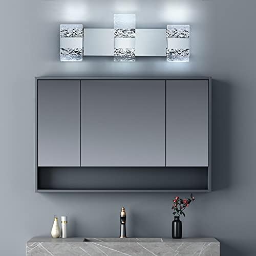 Luzes do banheiro diário sobre o espelho 3 luzes de luxo moderno, luzes de vaidade lideradas para luminárias de banheiro acrílico