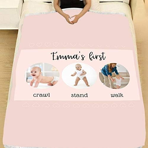 Baby Milestone Bobet Cobertor de bebê Gênero Revelar presente para meninas meninas novas cobertores personalizadas com fotos cobertas