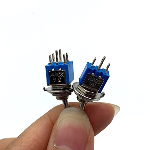 Interruptores industriais 2pcs interruptores de 6 mm Miniature Toggle switch único pólo duplo mini tampa de tampa a