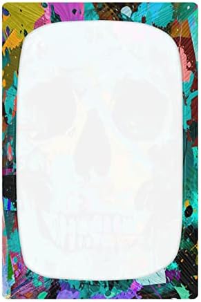 Playard Sheet, Skull Color 3D Crib Sheet para colchões de berço e criança padrão, 28x52 polegadas 2045274