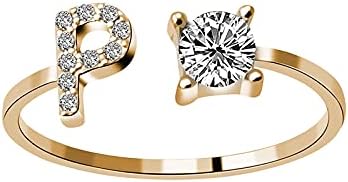 2023 Novo moda e abertura com diamante 26 letras anel de jóias de mulheres anéis 99 anéis