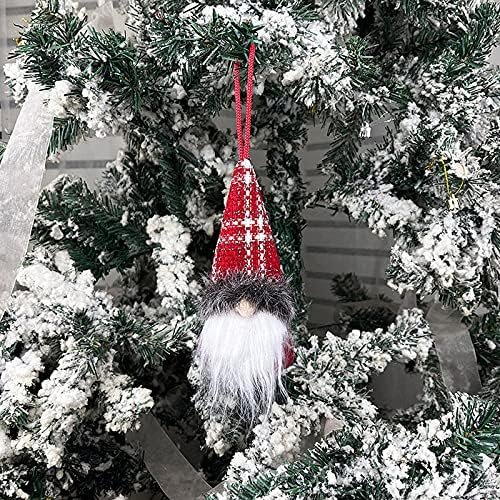 Ornamentos de Natal manchados de vidro Presente Santa Snowman Tree Toy Doll Hang Decorations Ornament Hooks Mini