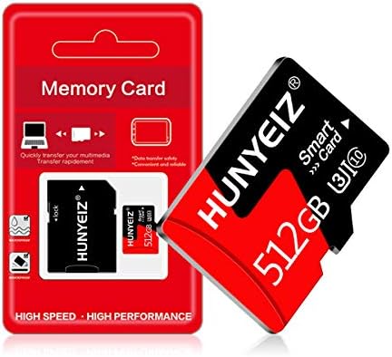 512 GB CARTÃO DE MEMÓRIA CLASSE 10 MICRO SD com adaptador para câmera DASH, Nintendo-Switch e cartão de memória TF