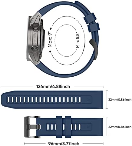 Lepmok 2-Pack para Garmin Fenix ​​7 Watch Bands, 22mm Quickfit Silicone Band para Garmin Fenix ​​6, Fenix ​​5 SmartWatch