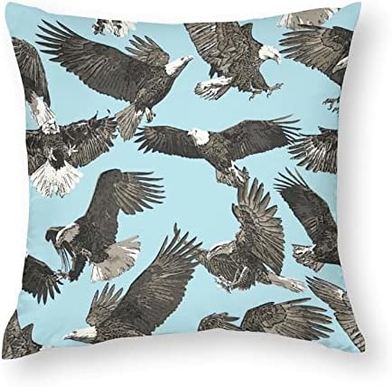 Capas de travesseiros de arremesso de águia americana com almofadas de travesseiro quadrado com zíper protetor para sala