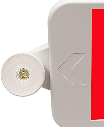 LUZES LFI | Sinal de saída vermelho combinado compacto com luzes de emergência | Habitação branca | Todos LED | Duas cabeças