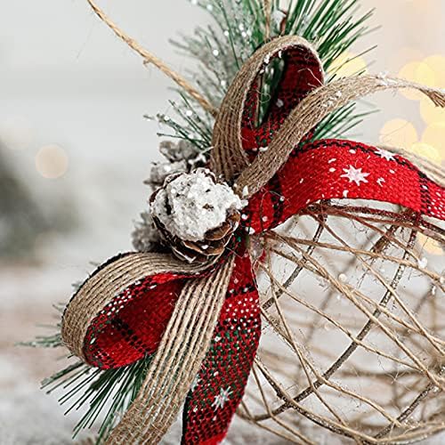 Presentes decorativos de Natal requintados, enfeites de bola de Natal de 2pcs, bola de pendente de metal de árvore de Natal